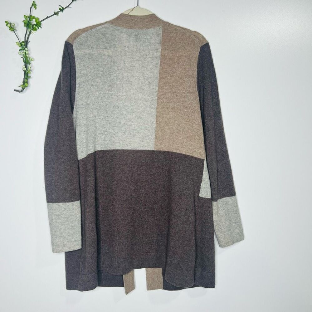 Charter Club Luxury Cashmere Sweater Long Cardigan Taupe Tan Gray Sz Large - Picture 7 of 8